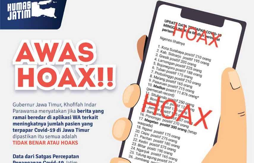 Pesan ‘Jatim Meledak’ Hoaks