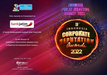 Bank Jatim Raih Penghargaan Corporate Reputation Awards 2022