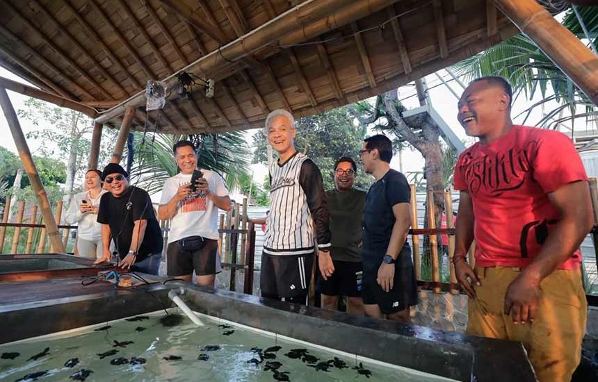Lari Pagi di Bali, Ganjar Disapa Warga