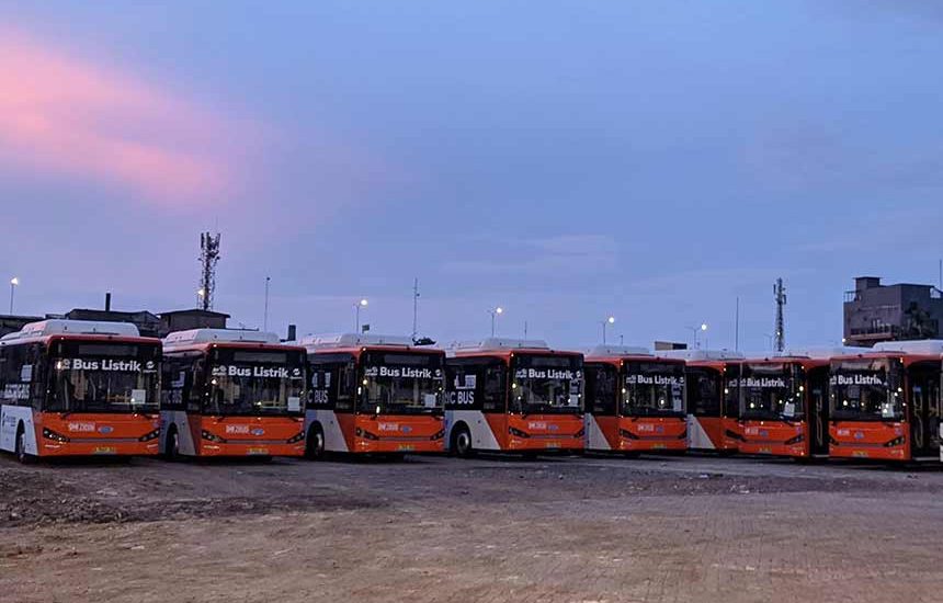 Bus Listrik DAMRI di Jakarta