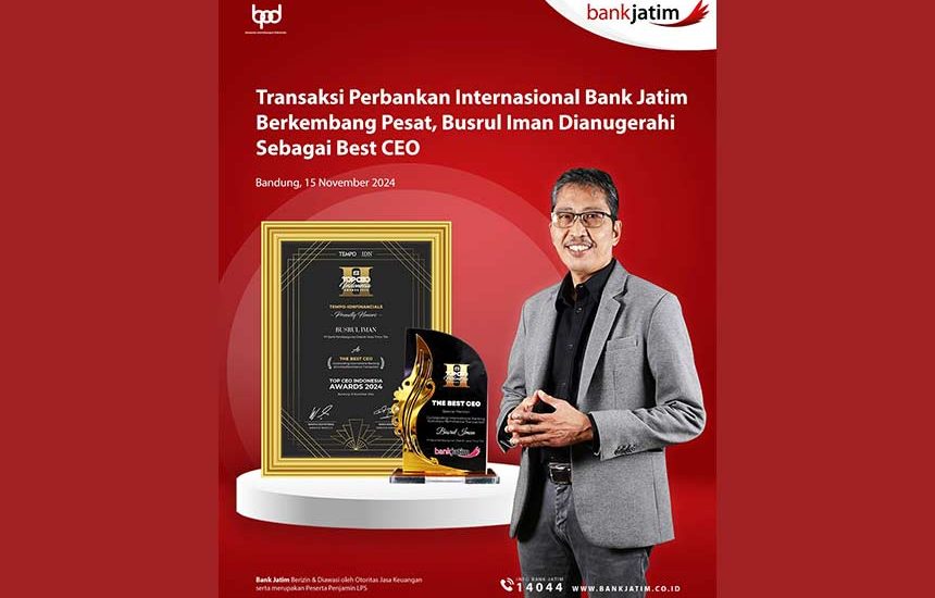 Dirut Bank Jatim Dianugerahi Best CEO