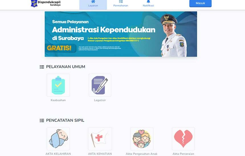 Aksi Online 31 Layanan Adminduk Surabaya