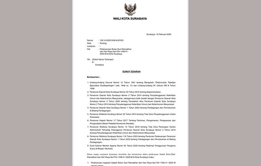 SE Ramadan dan Idul Fitri di Surabaya