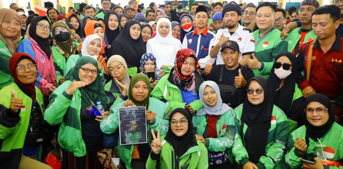 Khofifah Bersama Ojol Gelar Tahlil Kubro