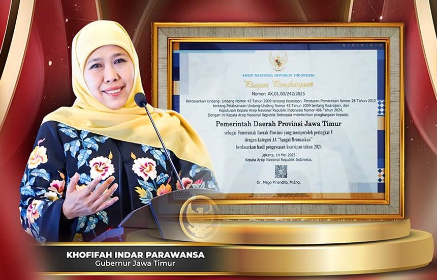 Jatim Raih Predikat Tertinggi Pengawasan Kearsipan