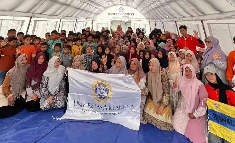 Pulihkan Psikologis Anak Pascabencana, Relawan WANALA UNAIR Hadir di Aceh Utara
