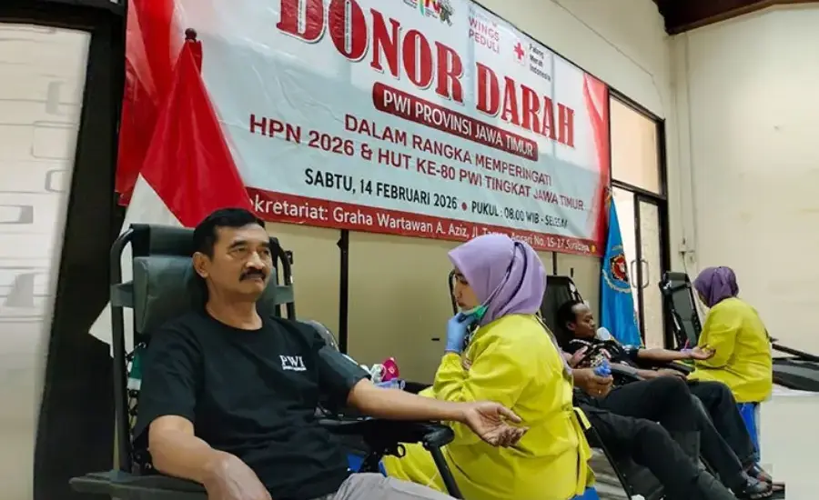 Semarak HPN 2026, Donor Darah PWI Jatim Hadirkan Hiburan hingga Kisah Inspiratif Pendonor